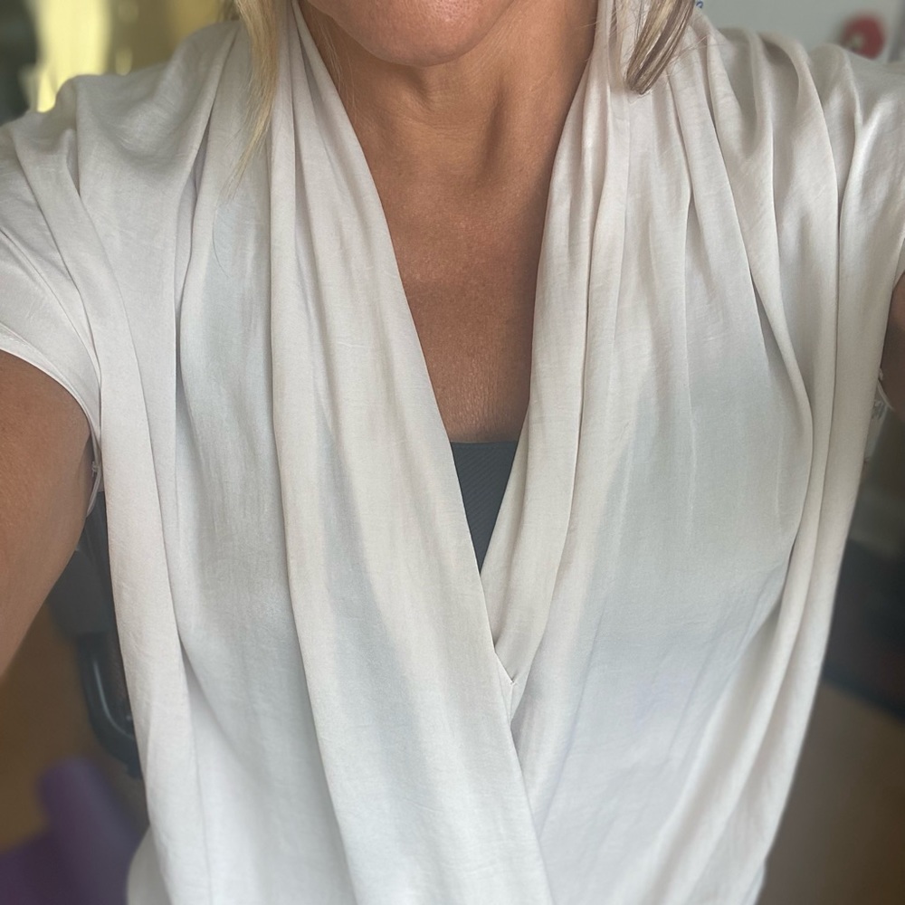 Vince Cream Wrap Top